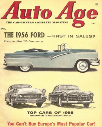 AUTO AGE 1956 JAN - TOP CARS FROM '55, NEW FORDS FOR '56, FIAT 600 & 1100